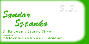 sandor sztanko business card